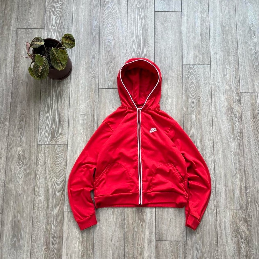 Vintage Red Y2K Nike Zip Up Hoodie